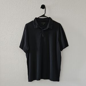 Banana Republic Men's Polo Shirt Short Sleeve Black XL Quarter Button Up